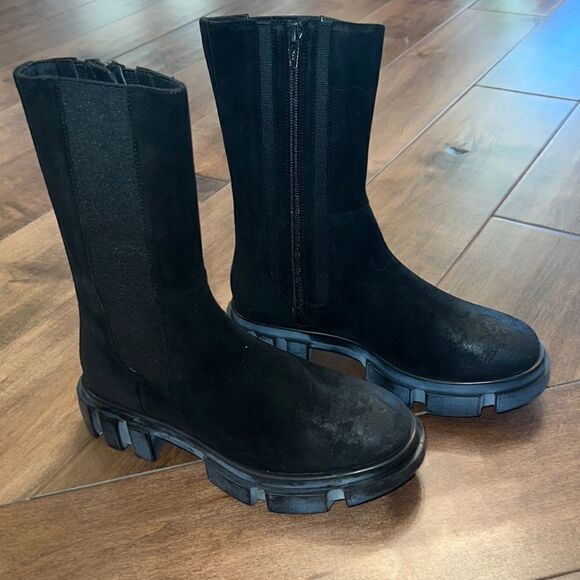 Free People Brooks Chelsea Boots Black Suede Lug Sole US 7 - Picture 11 of 11